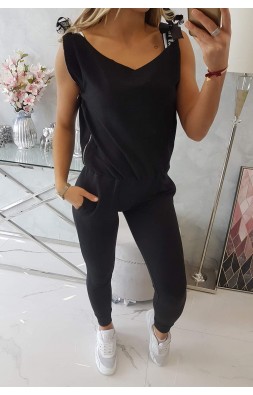 Nohavice/Overal s nápisom selfie čierna