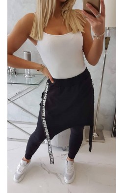Nohavice/Overal s nápisom selfie čierna