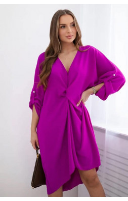 Oversize šaty s V výstrihom tmavo fialová 