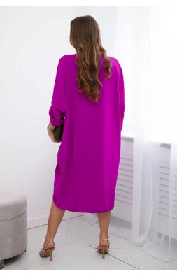 Oversize šaty s V výstrihom tmavo fialová 