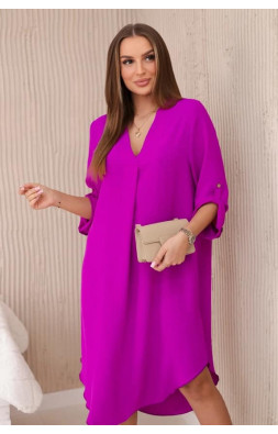 Šaty s výstrihom fialové