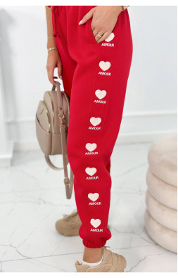 Bavlnené nohavice Amour Červené